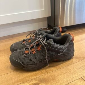 Salomon Charcoal and Tangerine Trail Shoes